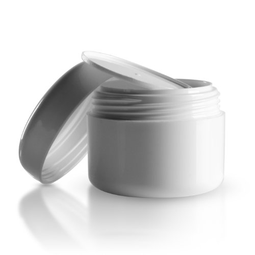 5 x Cremedose 50ml Softline / Kosmetiktiegel / Cremetiegel weiss, abgerundet, doppelwandig mit Schraubverschluss und Abdeckscheibe