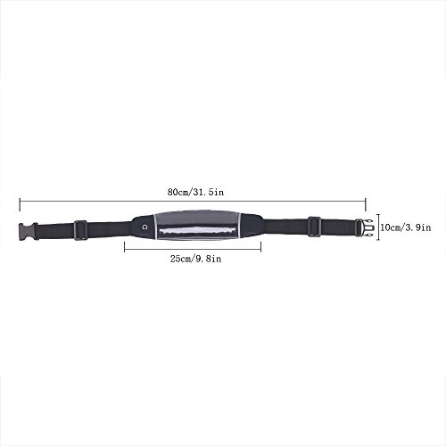 Marsupio Running, Alfort Cintura Corsa / Marsupio Sportivo per Run / Escursionismo / Bicicletta / Viaggi per Samsung Galaxy A5 2017 / A3 2017 / S7 / S7 Edge, iPhone 8 / 7 / 6S / 6, Huawei, Sony Perfetta Connessione Cuffie ( 5,7 inch Nero )