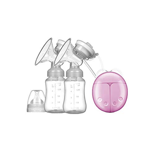 Preisvergleich Produktbild Pumpe Bilaterale elektrische automatische Milchpumpe Wiederaufladbare Silent-Milchpumpe Englisch Rosa