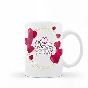 Desi Art and Craft Valentines Day Gift for Girls Boys Husband Wife You are My First & Last Choice Printed Ceramic Coffee Mug 330ML White (DAC4229)