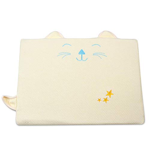 Preisvergleich Produktbild LPVIE Kinderbett Keilkissen Gedächtnis Baumwolle Kern Dreieckige Neigung 10 ° Neigung Rückfluss Reduzieren Überrollen Verhindern Bequemer Schlaf Befreiende Mutterhände 0-10 Monate Baby