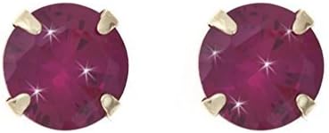 9ct gold 5mm CZ crystal birthstone stud earrings. Gift box