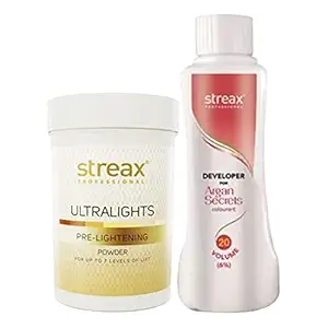 Streax Ultralight, Highlights - Blonder 350g+ Developer 250 ml Volume20 (2 Items in the set) - Blonde