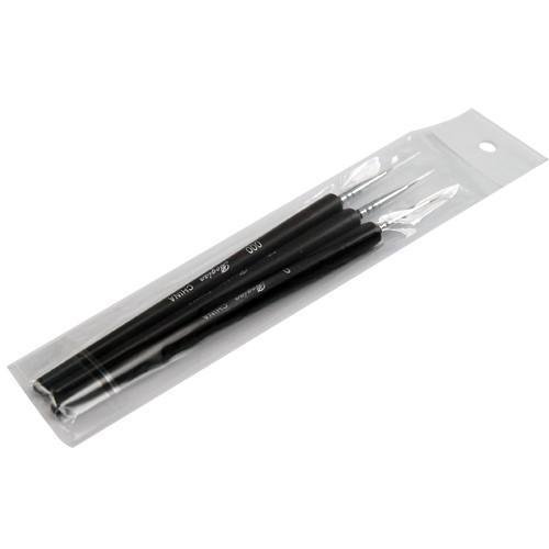 Yahee 3tlg Nagel Pinsel Set / Kunst Malerei Pen -Schwarz - 2