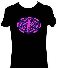 Swirl Purple Clubbing Dancing Queen Sound Reactive Equalizer EL Flashing T-Shirt - Size