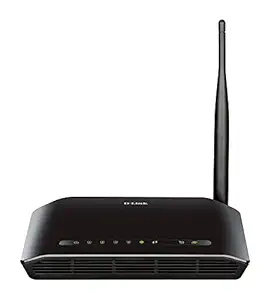 D-Link DSL-2730U Wireless-N 150 ADSL2+ 4-Port Router (Black), Works with RJ-11(Telephone Line Internet) of BSNL & MTNL