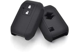 CAR PASSION Cover Guscio Chiave Compatibile Con Suzuki Jimny Ignis Silicone Gomma 2 Tasti Keyless Smart Key Portachiavi Custodia Morbido Protezione Telecomando Auto (Nero)