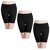 ★ Cómodo fuelle de entrepierna: Los pantalones cortos de legging con cómodo wicking algodón entrepierna panel se pueden usar como seguridad ropa interior.