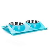 ★ Excelente rendimiento: el diseño de estación de alta altura de 0,8 pulgadas permite a la mascota obtener más cómodo comida y agua. Los cuencos de acero inoxidable doble son extraíbles, fáciles de sacar para lavar y mantener limpios.