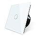 Produktbild Wallpad 110-250V 5-580W 1 Gang 1 Way Capacitive White Glass Touch Sensor LED Lamp Dimmer Wall Switch