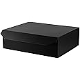 PACKGILO 1 Pcs Matte Black Extra Large Gift Box with Lid, 19x16x6 Inches, Hard Magnetic Giant Gift Boxes for Presents Clothes Robe Wedding Dress Sweater,Reusable Foldable Bridesmaid Proposal Box