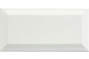 GO BATHROOMS Metro White Ceramic Wall Bathroom Tile Subway Brick Effect 100mm x 200mm Bevelled Edge Kitchen Tiles Gloss Finish 1m2 Box of 50
