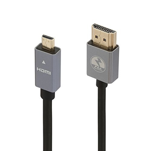 P&A Micro-HDMI Stecker (Typ D) zu HDMI Stecker (Typ A) Kabel 1 Meter - Schwarz
