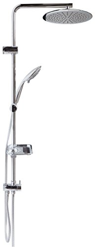 Thermostat Duschset Brauseset Duschsystem Dusch Brause Set Duschstange 100cm Regendusche 25cm Kopfbrause Überkopfbrause Komplettdusche Brausestange Duschbrause variable Halter 40cm-90cm Duschgarnitur für vorhandene Bohrlöcher 12003T-25 - 5