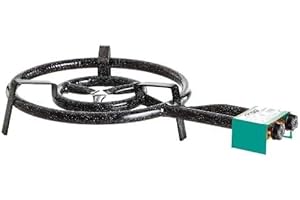 Kochmann Germany Paella-Gasbrenner mit 2-Brennringen, 40 cm - Leistung 11,4 kW bei 30 mbar Perfekt für Paella Pfannen, Grillplatten, Woks und mehr