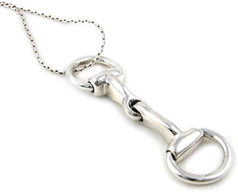 Horsebit Snaffle Solid 925 Sterling Silver Chain Necklace 45cm / 17.7"