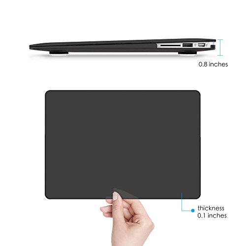 iBenzer – Soft-Skin-Serie Kunststoffabdeckung des schweren Kastens für Macbook Air 13,3“ (A1466/A1369) NO CD-ROM, Schwarz MMA13BK - 4