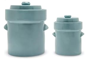 OUTILS ET NATURE Pot à choucroute avec pierres lacto-fermentation 3L Vert