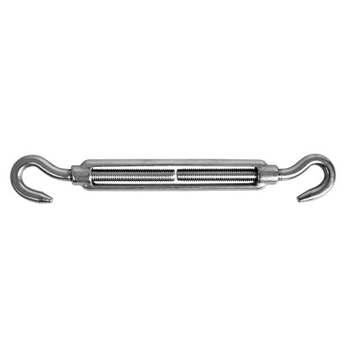 2 Stück Spannschloss DIN1480 Edelstahl 304 Seilspanner Spannschraube Sonnen Segel Spanner Haken / Haken M8 - 2