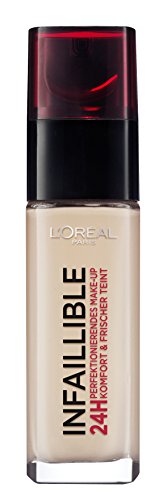 L'Oréal Paris Infaillible Make Up, 145 Rose Beige - Make Up 24 Stunden Halt - optimal deckend & ultra-resistent gegen Talg und Schweiß, 1er Pack (1 x 30 ml)