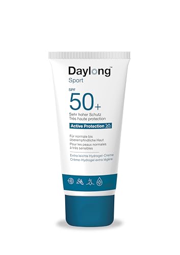 Daylong Sport Active Crema solare Hydrogel-Creme SPF50+, Viso e corpo, Tecnologia di assorbimento ultra veloce, 50 ml