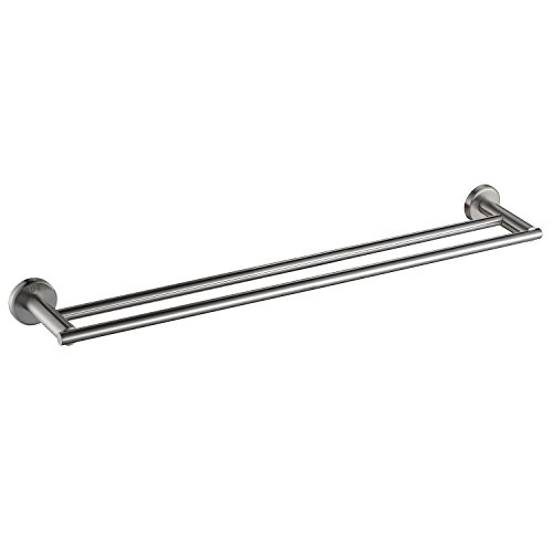 Weare Home Badezimmer Accessoires silbern doppel Handtuchstange aus hochwertig 304 Edelstahl gebürstet finished Wandhalterung Modern Einfach Design