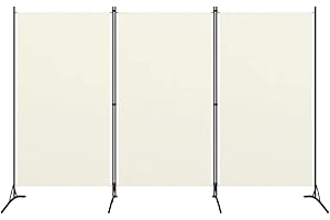 HOMIUSE 260x180 cm Raumteiler Paravent Trennwand Balkon Sichtschutz Paravent Raumteiler Innen Sichtschutz Garten Balkonschutz Seitenmarkise Ausziehbar Stellwand Cremeweiß