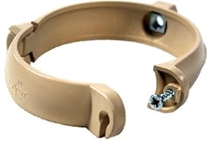 First Plast - Gouttière PVC 25 demi-ronde - Collier bride pour tube de descente PVC Ø80 - sable