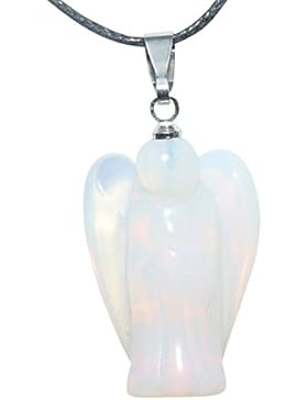 Opalith (Glas synthetisch) Engel Anhänger mit silberfarbener Öse ca. 30 mm.(3698)