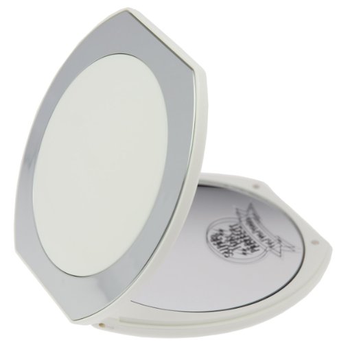 Fantasia Taschenspiegel, mit 10-facher Vergrößerung, Maße: 10 x 10.5 cm weiß/silber