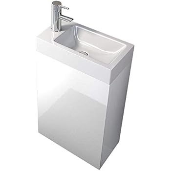 SAM® Kleiner Badezimmer Waschplatz, Badmöbel in schwarz, Hochglanz