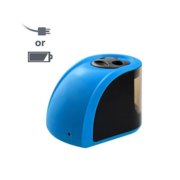 Pencil Sharpener,Upeffeet Convent Electric Automatic Pencil Sharpener 2 Diameters Holes Coal Coloured Pencils for Drawing 2-Way Powered For Classroom Office Outdoor Paint Sketching - Image 9