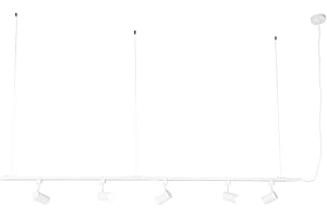 Qazqa - Modern 1-Phase Hanging Rail System White with 5 Spots - Jeana- - Modern - Suitable for LED GU10 | 5 Way Light - Steel Surface-Mounted spotway Light - Suitable for Bedroom I