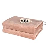 W-XY Couverture électrique Pleine Grandeur à Deux Commandes - Polaire Prestige Comfort Plush - Matelas/protège-Matelas Chauffants lavables en Machine - 190 x 170 cm