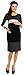 Zeta Ville Women's 3/4 Sleeves Colour Block COTTON Pregnancy Maternity Dress 057 (UK 10/12, Black & Grey)