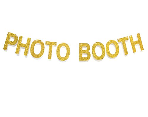 Andgo Wedding Birthday Party Decorations Gold Glitter Letter Sign Photo Booth Props Photo Booth Banner