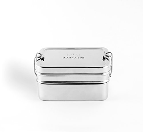 ECO Brotbox DABBA MAGIC - Brotbox aus Edelstahl, zweilagig, inkl. Snackbox