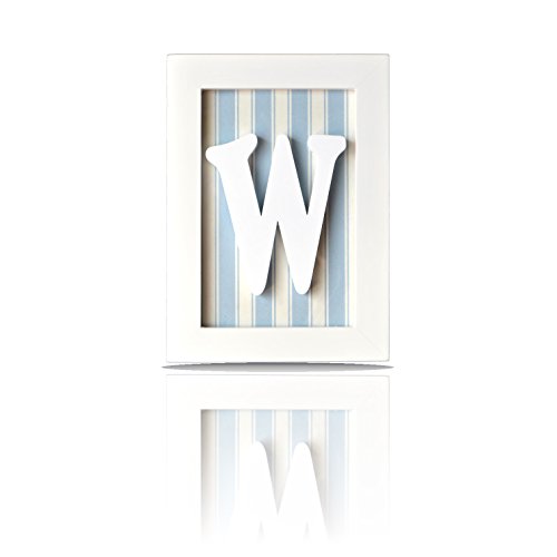 LETTER W - Individually Framed Baby Letters - with Blue, Pink and Green Backgrounds included for Free