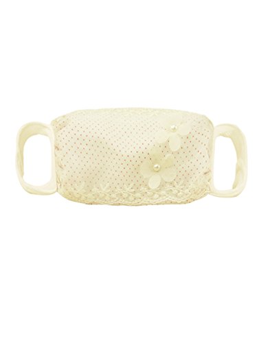 sourcingmap Women Beads Decor Floral Dots Pattern Daily Use Mouth Mask Beige