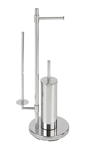 Wenko 22512100 Stand Wc-Garnitur Universalo Neo Toilettenpapierhalter und WC-Bürstenhalter, Edelstahl rostfrei, glänzend, 20 x 30 x 73 cm - 3