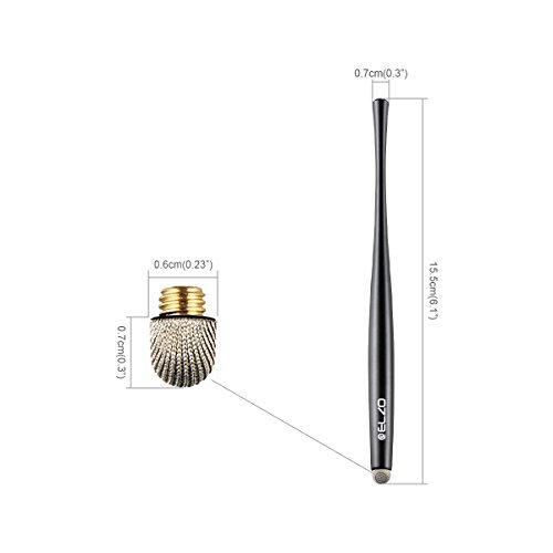 ELZO Kapazitive Eingabestift Stylus Touchstift Kugelschreiber Premium Metall Slim Combo 4 Stück mit 6 Ersatz Nanofiber Tipps für Touchscreen Tablet Asus/Lenovo/Samsung Galaxy Note/iPhone/iPad/Dell/LG/HTC/Blackberry/Sony und mehr (Schwarz & Silber) - 3