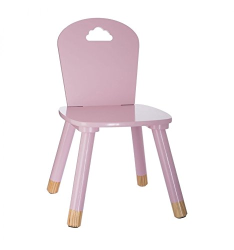 Chaise en bois pour enfants - Décor Nuage - Coloris ROSE