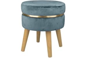 VEA SRL Sgabello poggiapiedi Sunshine BLU 35x41,5 cm, Pouf per postazione trucco camera ragazza, Pouf camera make up, Pouf letto Vanity (TIA 59746)
