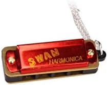 New Cute Swan Mini Harmonica 4 Hole 8 Tone Necklace Red with Box