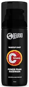 Beardo Skin Brightening Vitamin C Power Foam Face Wash for Men | Ultra Foaming Facewash for Instant Glow & Spot Reduction | Daily use for youthful skin | Suitable for Oily to Sensitive Skin (100ml)