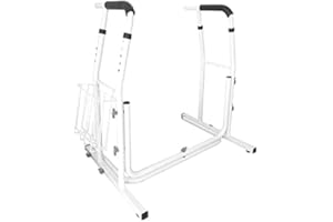 YUENFONG Supporto per Toilet Altezza regolabile telaio di WC con cesto di stoccaggio, caricabile fino a 200 kg, bianco