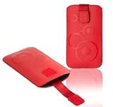 Genäht nicht geklebt Handytasche Circle für Samsung Galaxy Ace 2 II GT-I8160 Handy Tasche Schutz Hülle Slim Case Cover Etui rot (ku-m1-rt-ci)