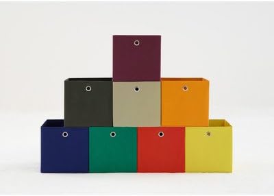 DMF KISTE Set Of 3 Folding Canvas Storage Boxes Unit In (Violet)