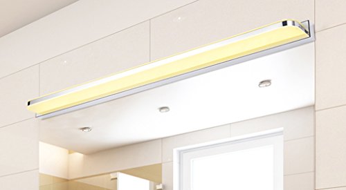 examen Led miroir de lumière avant imperméable à l'eau brouillard Salle de bain Salle de bain miroir de lumière moderne simple économiseur d'énergie lampe de maquillage ( couleur : Blanc chaud-16w72cm )
