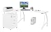 Produktbild Computer-Eck-Schreibtisch CASTOR Hochglanz weiss mit Standcontainer, 151/143 x 76 x 55 cm, Drucker-Podest, robust gefertigt, einfacher Aufbau, PC-Workstation 673404 hjh OFFICE